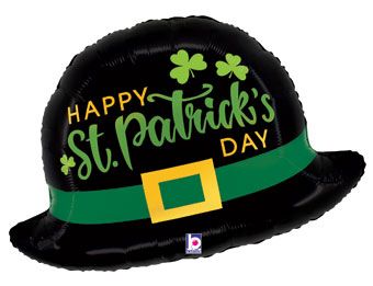 Happy St. Patrick's Day Leprechaun Hat 26" Supershape Mylar