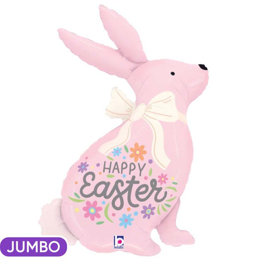 Happy Easter Pastel Pink Bunny 32" Supershape Mylar