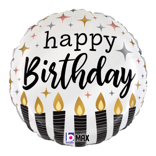 Metallic Candles Birthday Mylar