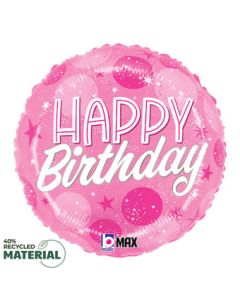 Happy Birthday Sparkle Pink Dots 18"