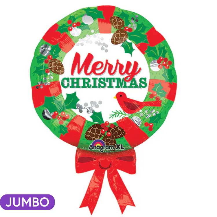 Christmas Wreath Supershape Mylar