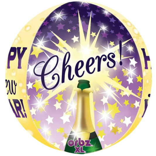 Happy New Year! Champagne Cheers Orbz Balloon