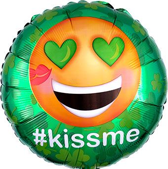 18C #KISS ME SHAMROCK EMOTICON