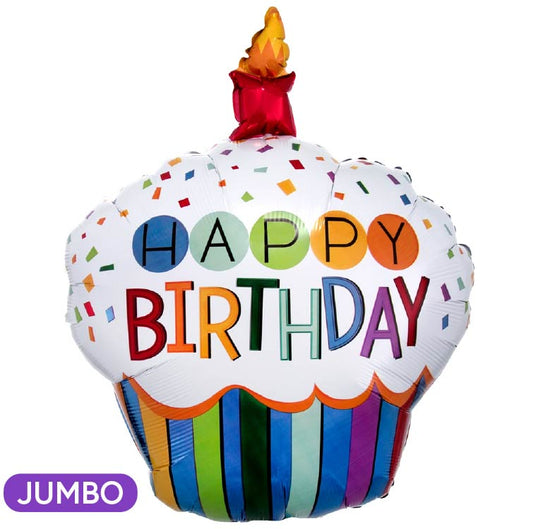 Rainbow Happy Birthday Cupcake Supershape