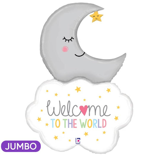Welcome to the World Baby Moon Supershape Balloon