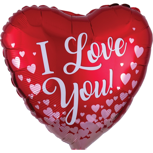 I Love You Rose Gold Heart Mylar