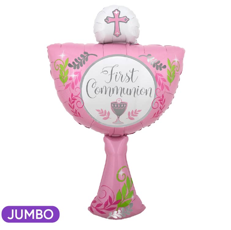 First Communion Pink Chalice Supershape
