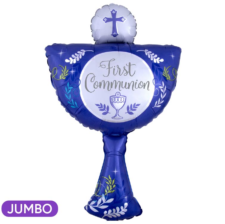 First Communion Blue Chalice Supershape