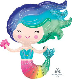 LRG SHP COLORFUL MERMAID 30"