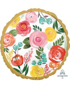 Bright Watercolor Florals 18"