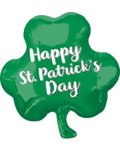 Happy St. Patrick's Day Shamrock Mylar Balloon