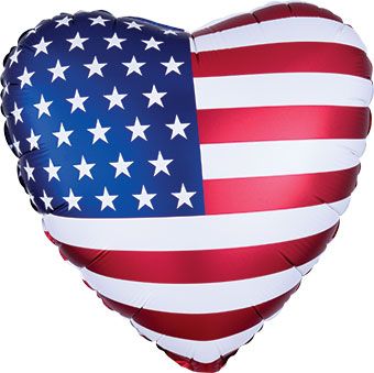 18" Satin Infused Heart Flag Mylar