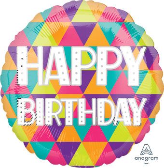 Happy Birthday Colorful Triangles