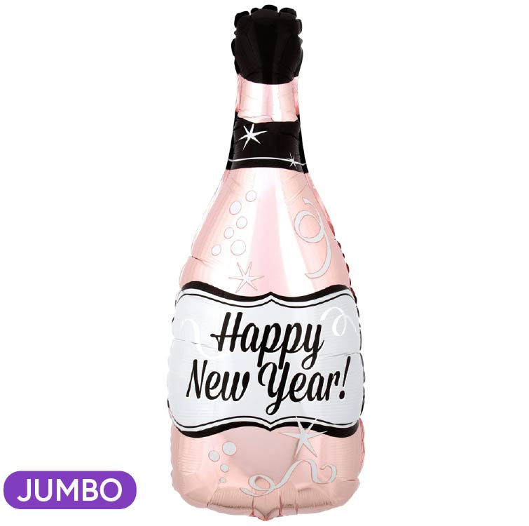 Supershape Pink Happy New Year Champagne Bottle