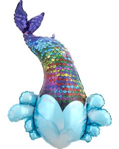 LRG SHP MERMAID SEQUIN TAIL SPLASH INTO WATER 39"