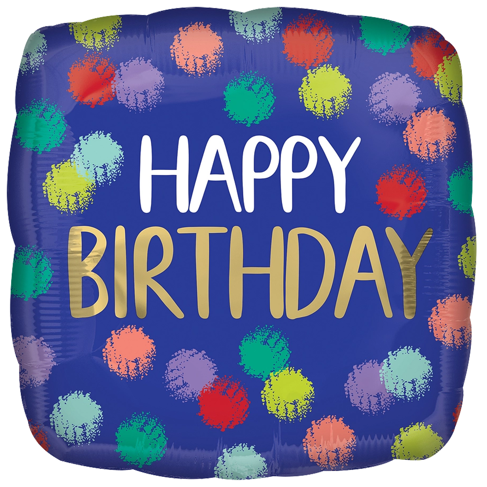 Square Birthday Brushed Mylar