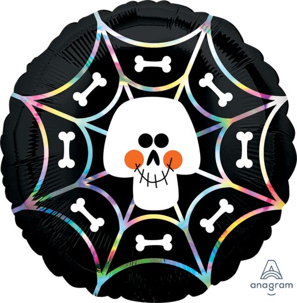 Iridescent Skull Web Mylar Balloon
