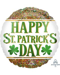 Happy St. Patrick's Day Glitter Mylar Balloon