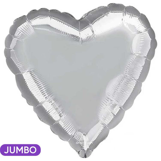 Silver Supershape Heart Mylar