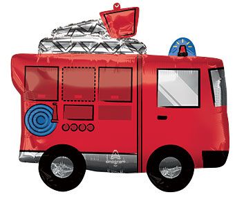 Firetruck 40" Supershape Mylar Balloon