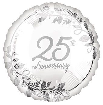 18" Happy 25th Anniversary Mylar