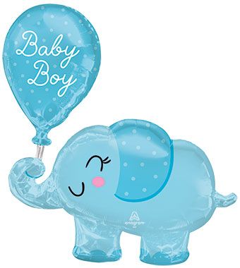 LRG SHP BABY BOY ELEPHANT 31"