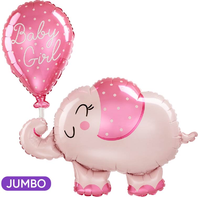 Baby Girl Elephant Supershape Balloon