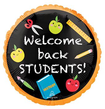 18" Welcome Back Students! Mylar