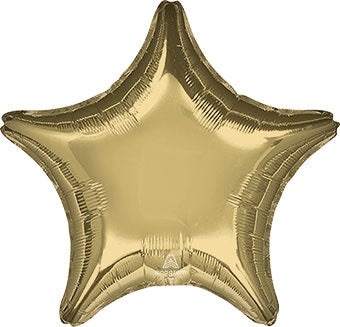 18" White Gold Star Mylar