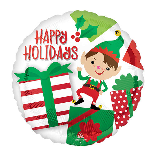 Happy Holidays Elf Mylar