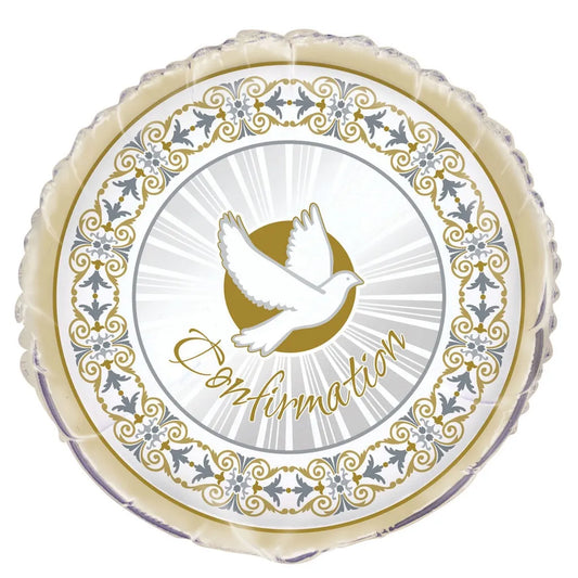 Radiant Cross Gold Confirmation Mylar Balloon