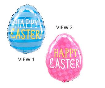 18SHP HAPPY EASTER FUNNY PINK BLUE EGG