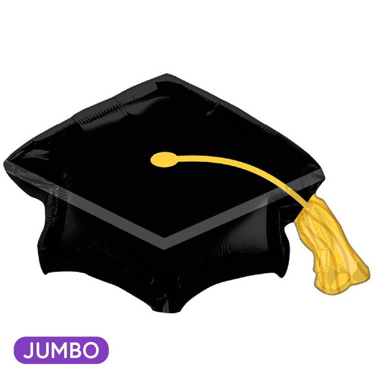 Black Grad Cap 31" Mylar Balloon