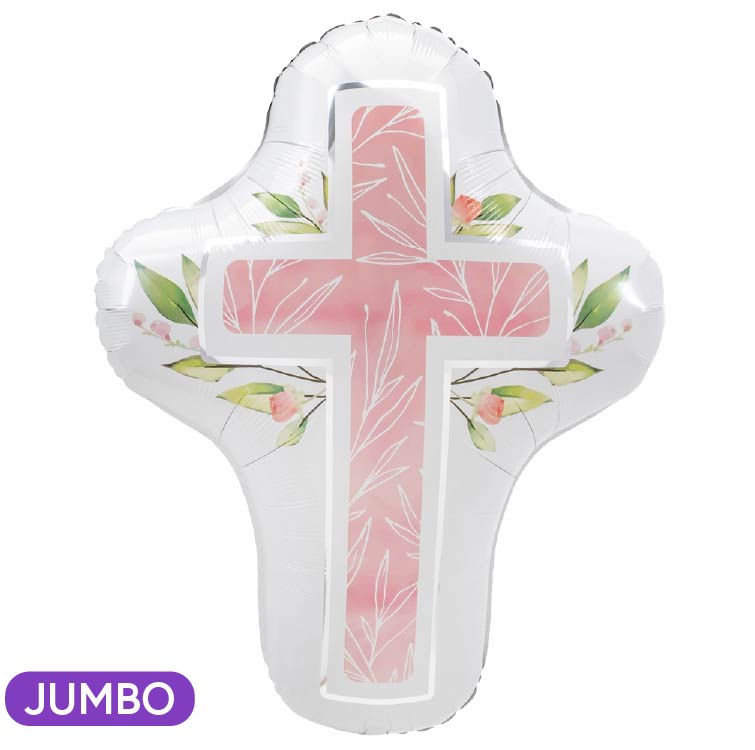 Pink Cross Supershape Mylar