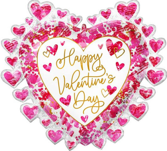 Heartful Valentine's Day 36" Supershape Mylar Balloon