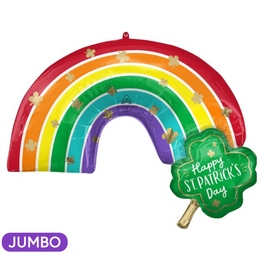 St. Patrick's Day Rainbow 31" Supershape Mylar Balloon