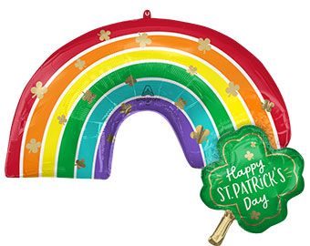 St. Patrick's Day Rainbow 31" Supershape Mylar Balloon