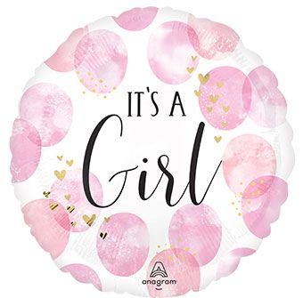 Baby Girl Watercolor Mylar Balloon