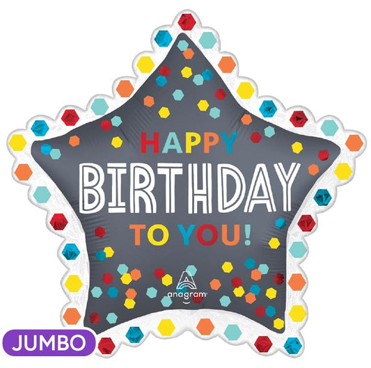 Satin Confetti Burst Birthday Supershape