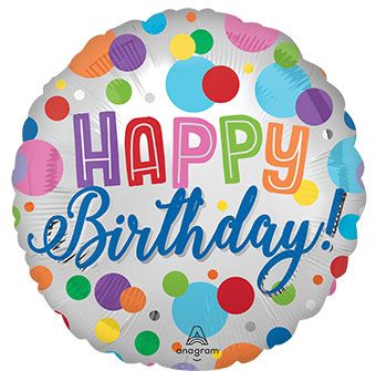 18" Happy Birthday Satin Mylar