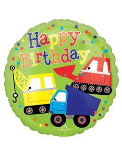 Happy Birthday Trucks Mylar Balloon