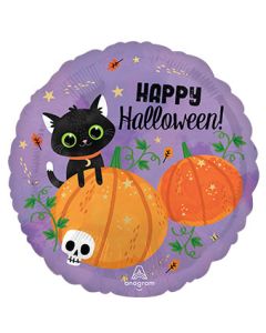 Halloween Cat and Pumpkin