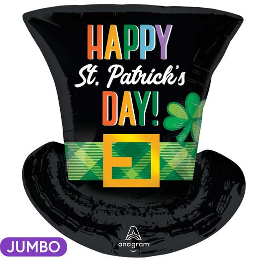 St. Patrick's Day Top Hat 24" Supershape Mylar Balloon