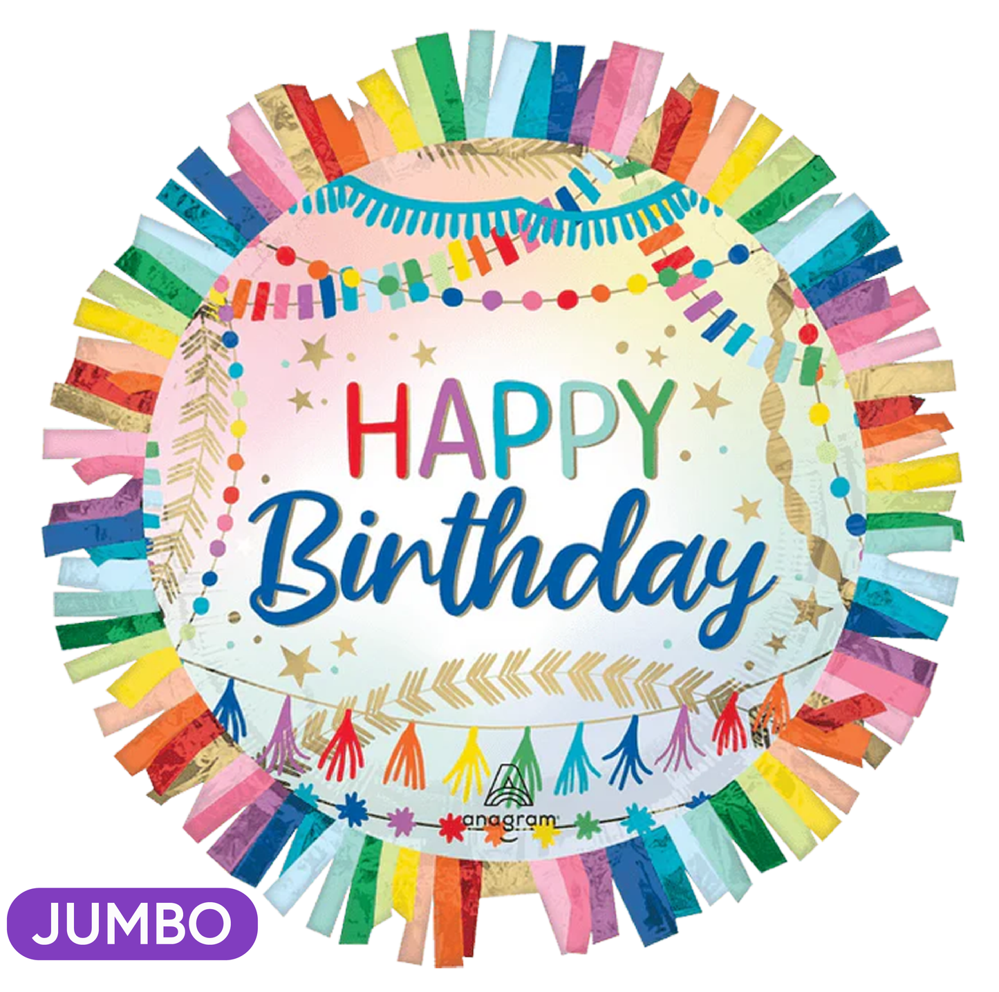 Happy Birthday Streamers Fringe Supershape