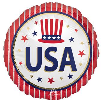 USA Stars & Stripes Satin Mylar Balloon