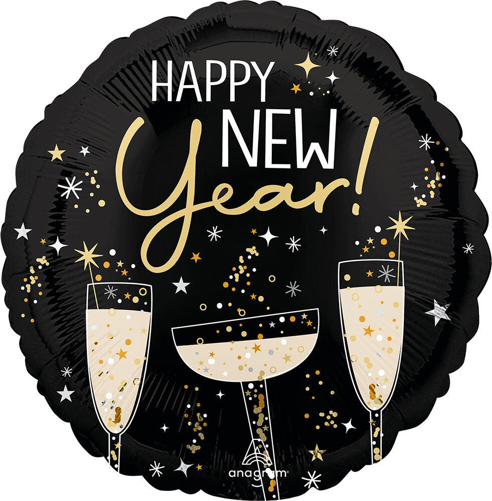 Bubbly New Year Mylar Balloon