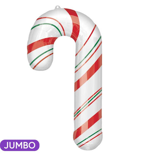 Merry Christmints Candy Cane Supershape Mylar Balloon