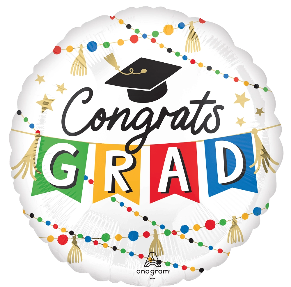 Congrats Grad Party Mylar Balloon