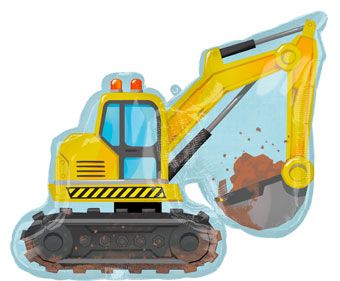 Construction Digger 28" Mylar Balloon