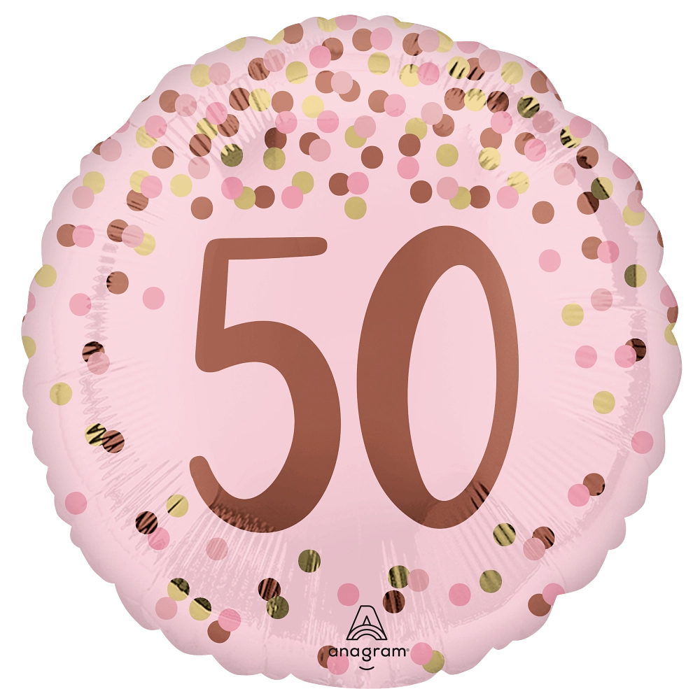 Happy Birthday Pretty Pink 50th Mylar Balloon